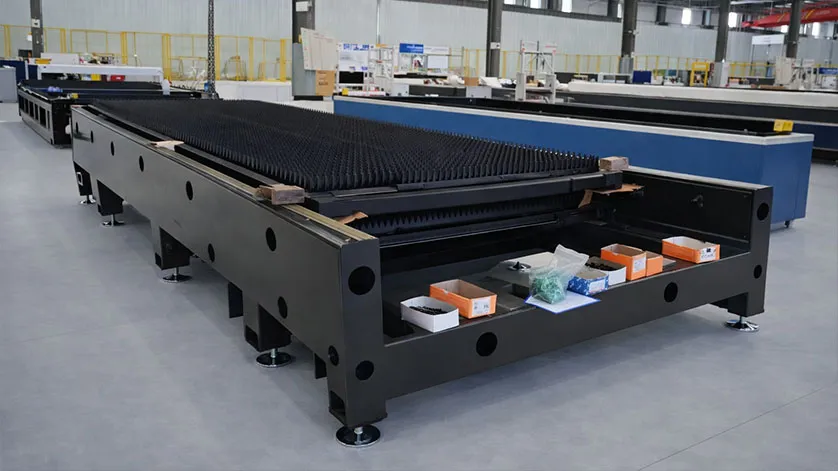 Plate-forme d'échange de fibres de machine de découpe laser