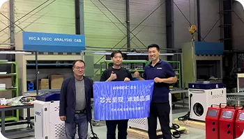 HWLEIC 3kW Fiber Laser Cutter Installed in KOREA with Full Training